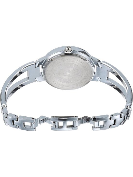 Anne Klein Women\'s Silver Black Analog Genuine Diamond Dial Bangle Luxury Watch